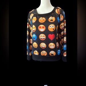 Blu Planet Emoji Sweatshirt - Black and Orange